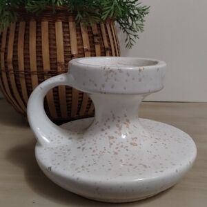 Vintage Speckled Ceramic Candle Holder